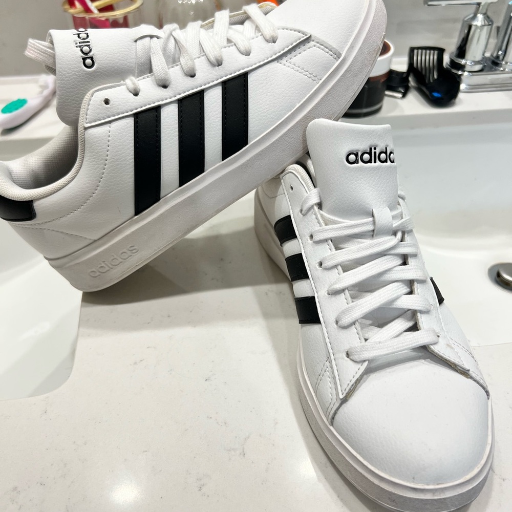 Adidas Classic White and Black Sneakers